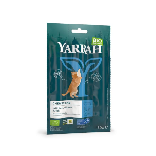 Yarrah Kat Kauwstaafjes  - 33 gram - Bio
