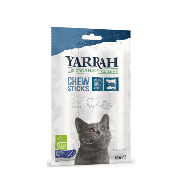Yarrah kauwstaafjes voor katten - 3 stuks Bio