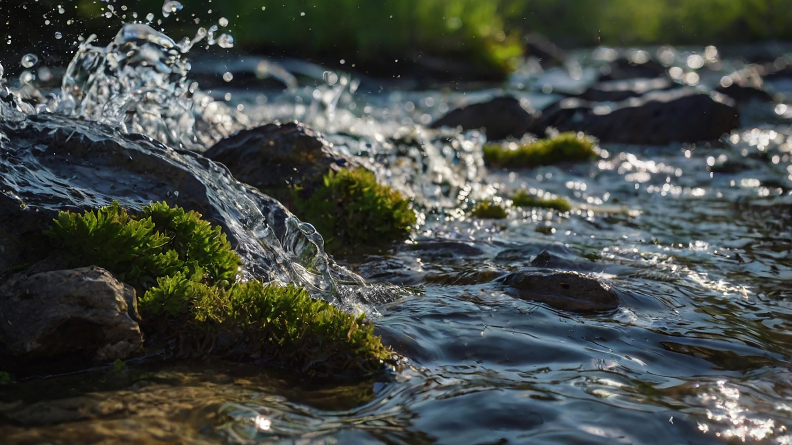 Bach bloesem Rock water